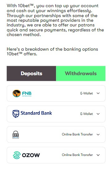 10bet Withdrawal Guide in South Africa 