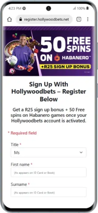 Hollywoodbets Spina Zonke Registration