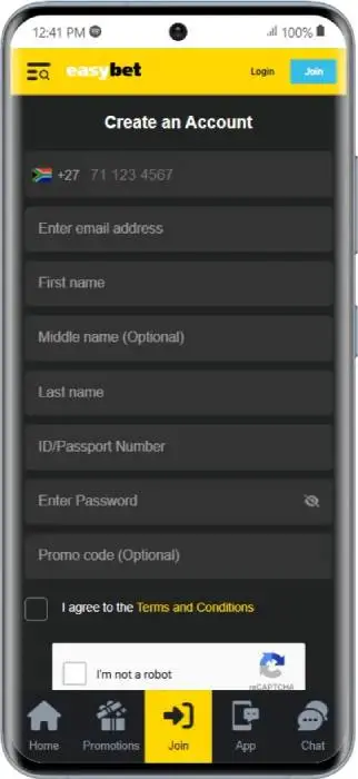 Easybet Create Account
