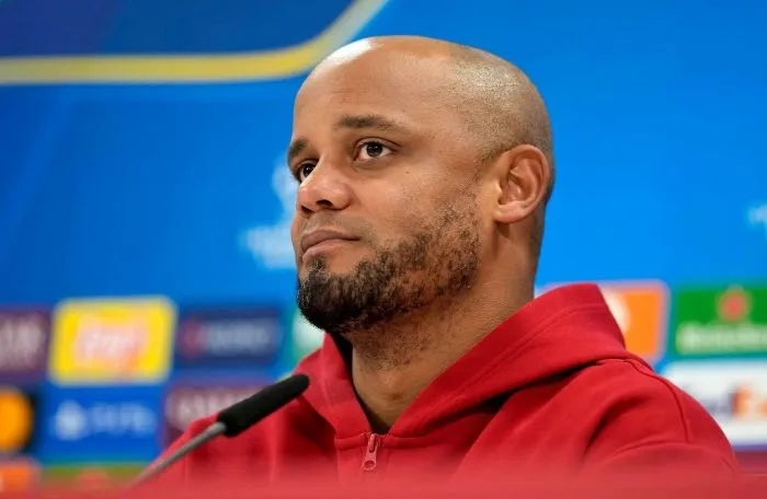 Bayern's head coach Vincent Kompany attends a news conference in Munich, Germany,