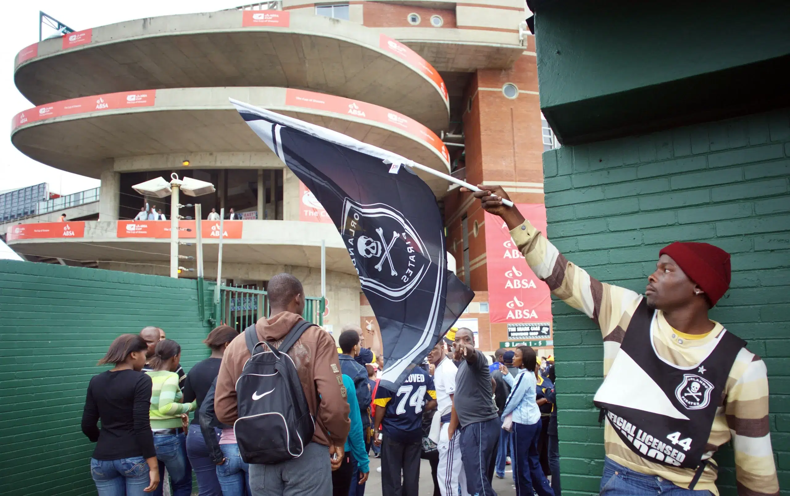 Thousands of local fans from South Africa attend the ABSA Soccer Cup final between the two largest teams Orlando Pirates Black