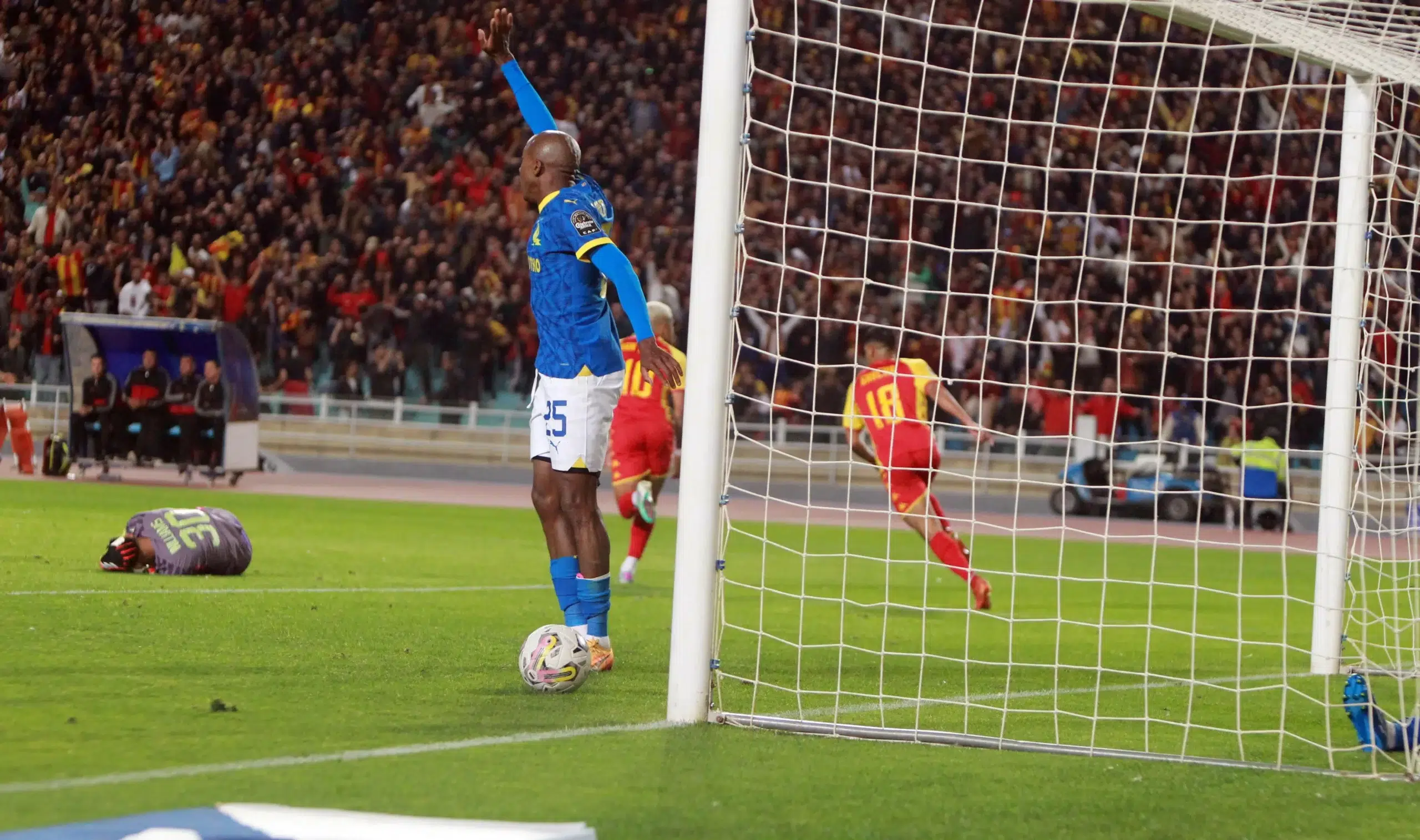 Yan Sasse of EST who scored for EST during the 1/2 final match of CAF .EST vs Mamolodi Sundowns FC at the Rades stadium