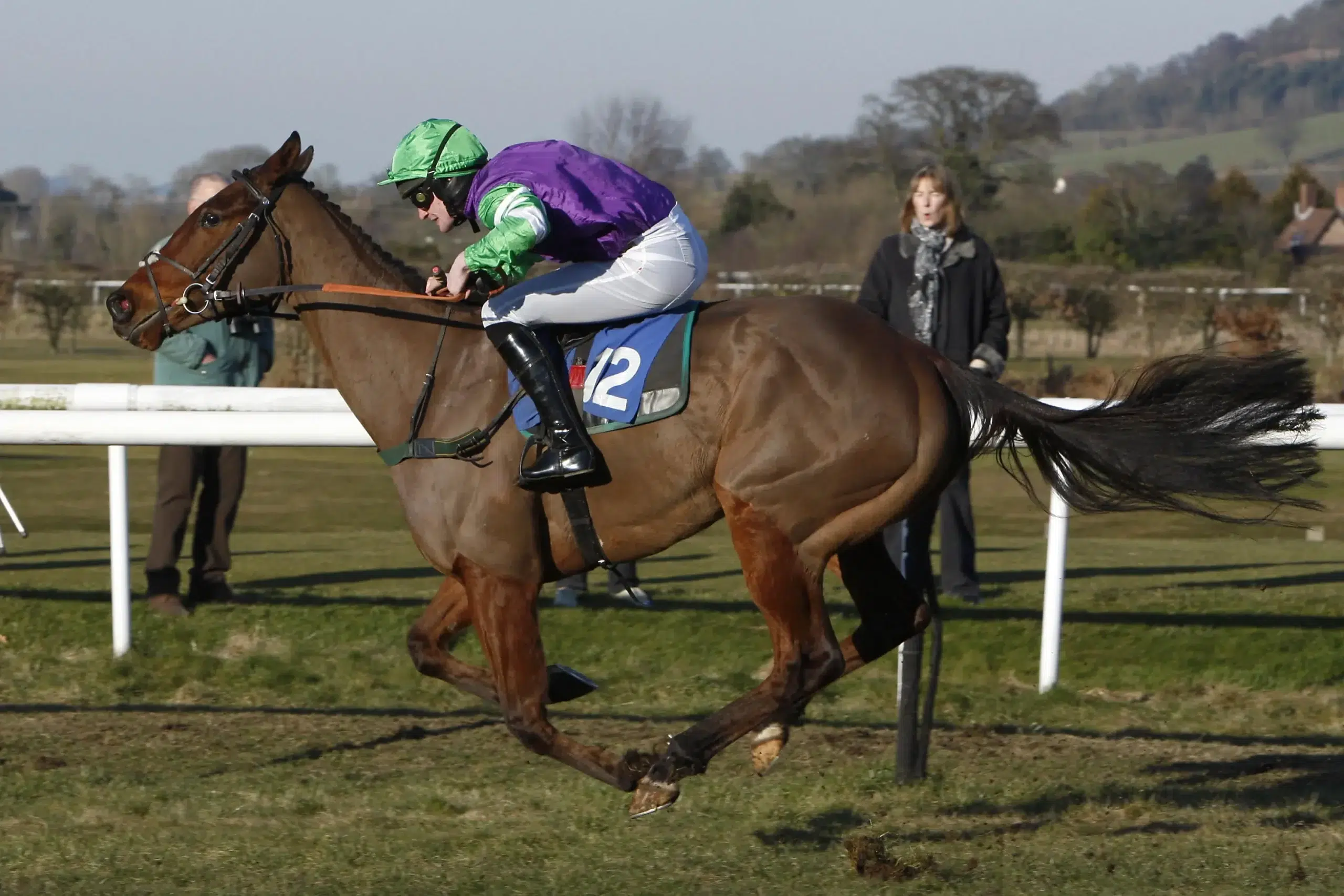 Horse Racing - Ludlow Racecourse. Carrickmines ridden by jockey Andrew Glassonbury during the Forbra Gold Challenge Cup Handicap Chase