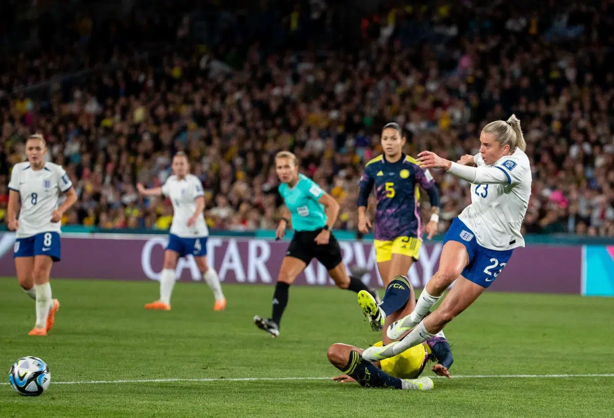 Alessia Russo competes during England vs Colombia at the 2023 FIFA Women's World Cup in Sydney.