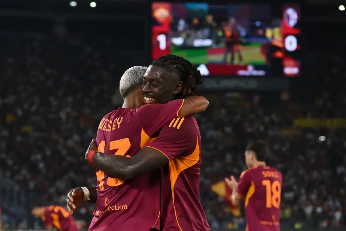 Wesley of A.S. Roma celebrates after scoring the goal of 1-0 during the 1st day of the Serie A, 2025