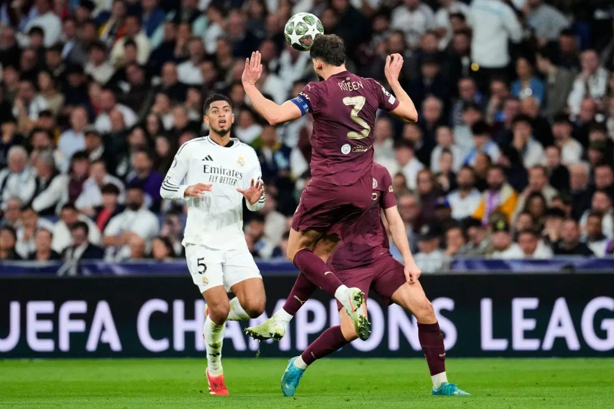 Ruben Dias of Manchester City and Jude Bellingham of Real Madrid CF during Real Madrid vs Manchester City, 2025