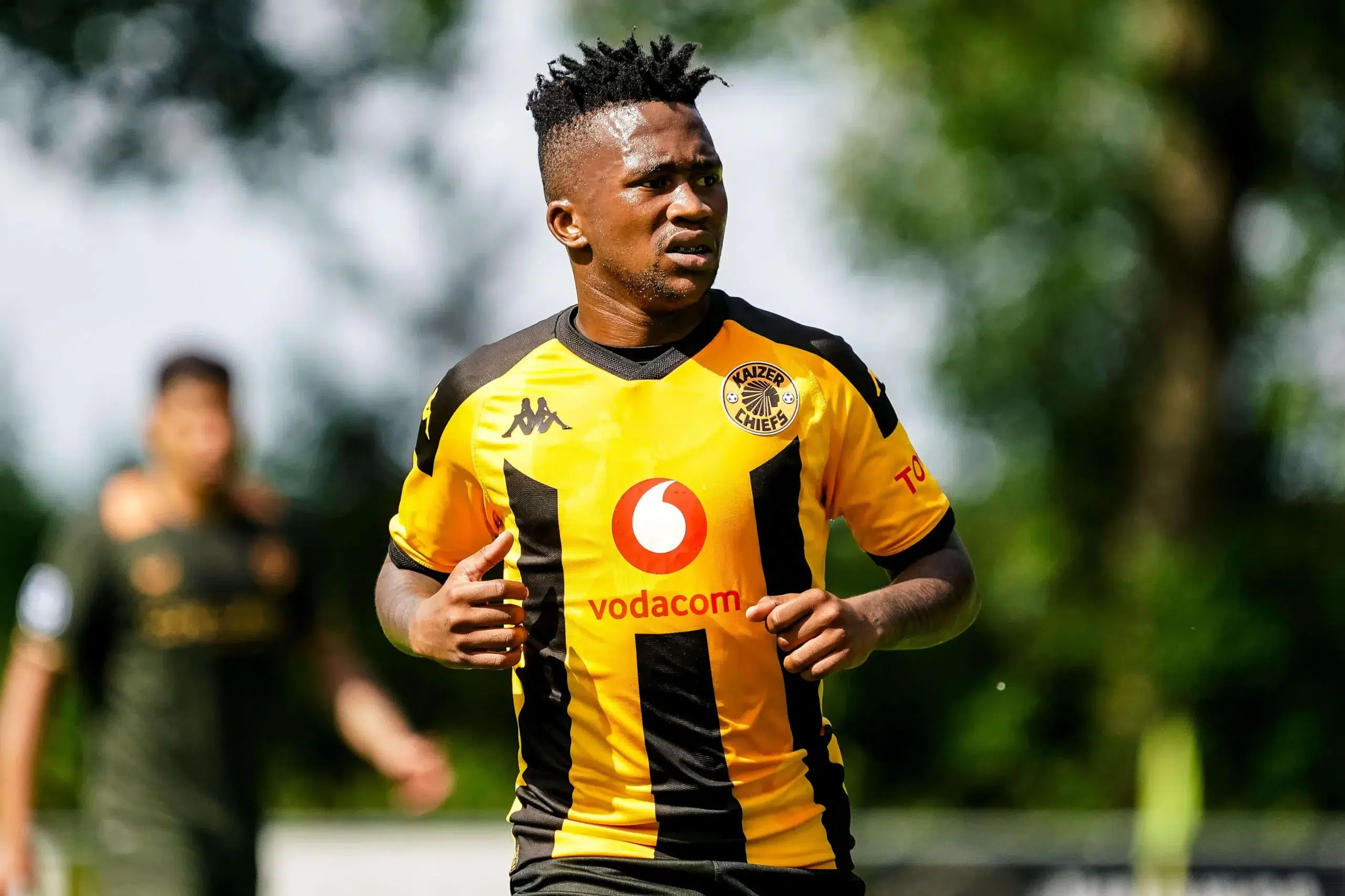 Kaizer Chiefs player Mduduzi Shabalala looks on during the Pre-Season Friendly match between FC Utrecht and Kaizer Chiefs at Sportpark De Westeneng on July 11, 2025 in Garderen, Netherlands.
