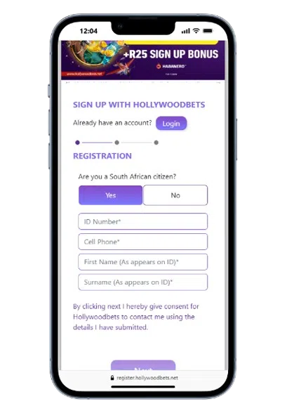 Hollywoodbets Sign Up