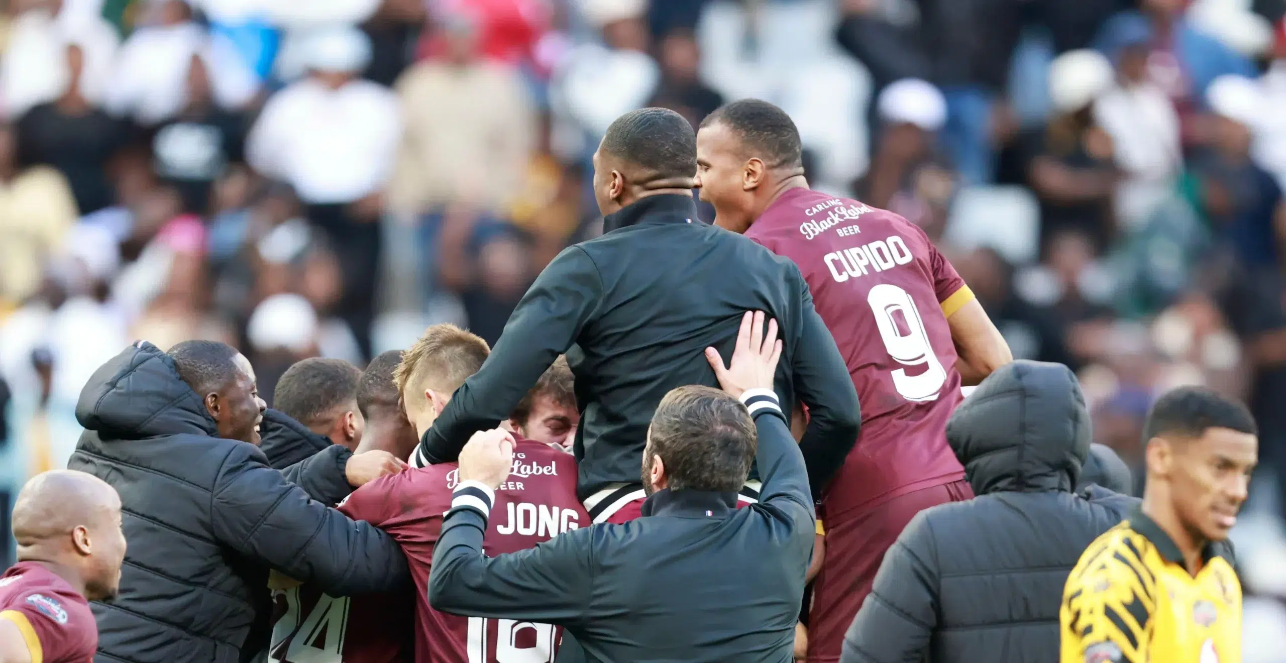 Stellenbosch FC during the Carling Black Label Knockout match between the Stellenbosch FC and Kaizer Chiefs FC. This was a knockout match of the Carling Black Label Knockout at the Cape Town Stadium in Cape Town, South Africa.