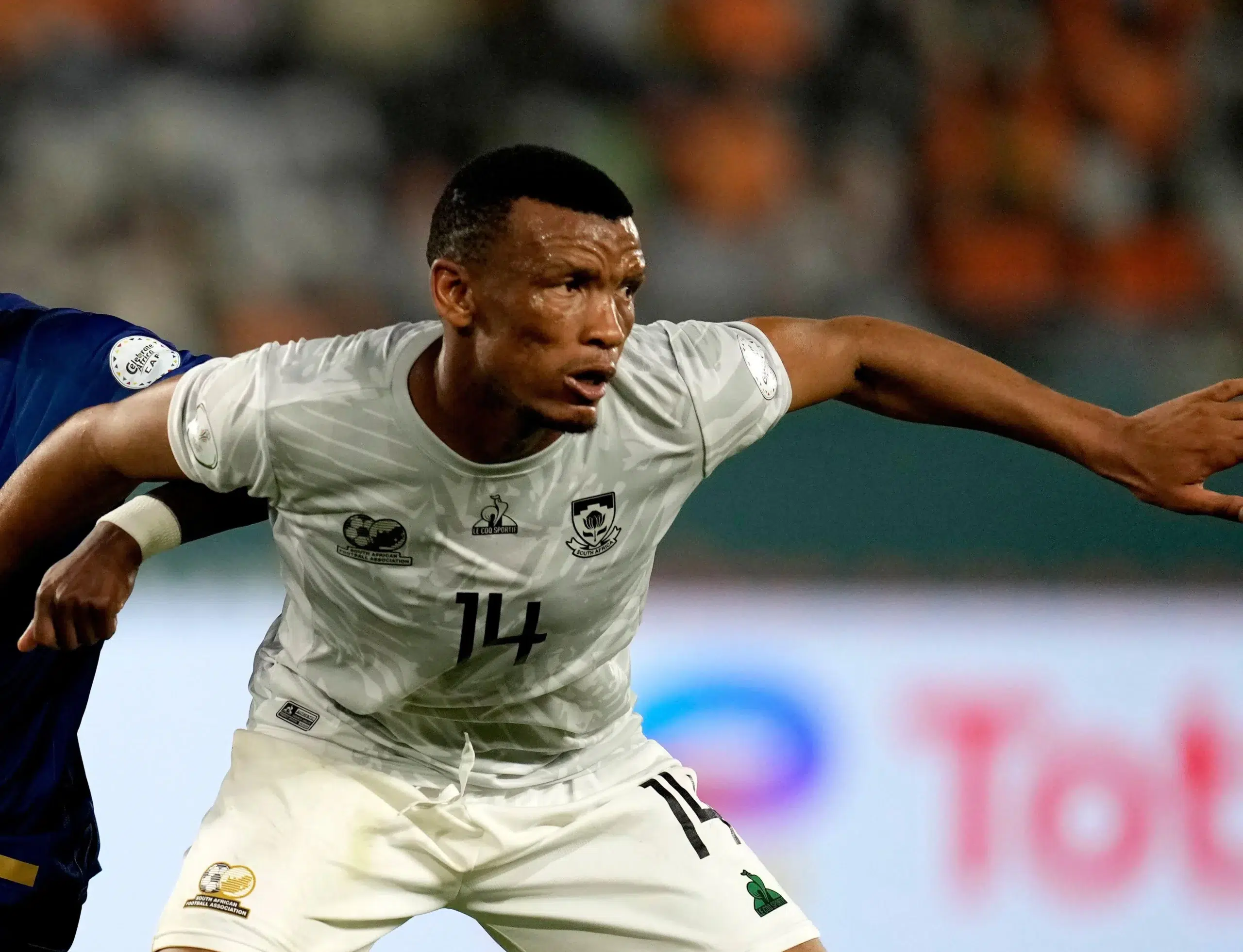 South Africa's Mothobi Mvala during the African Cup of Nations quarter final soccer match between Cape Verde and South Africa