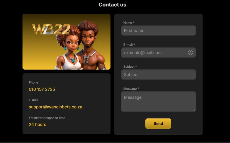 Wanejobets Contact Form Wanejobets Contact Form