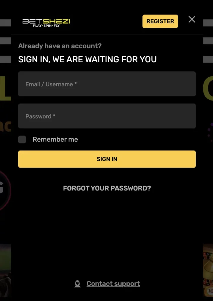 Betshezi Login