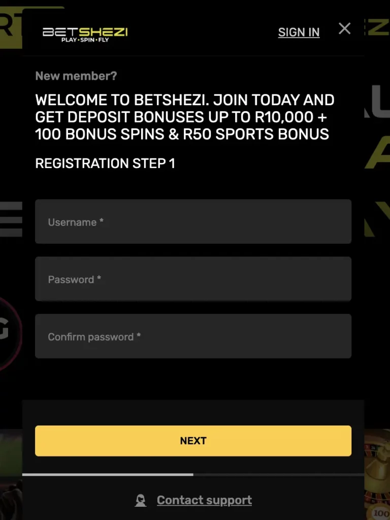 Betshezi Registration – How to Create a New Account