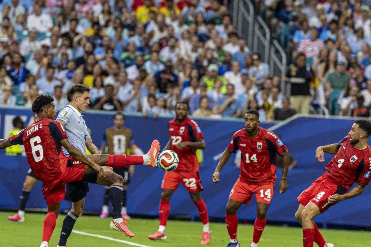 Action in a match between Uruguay and Cape Verde, World Cup 2026