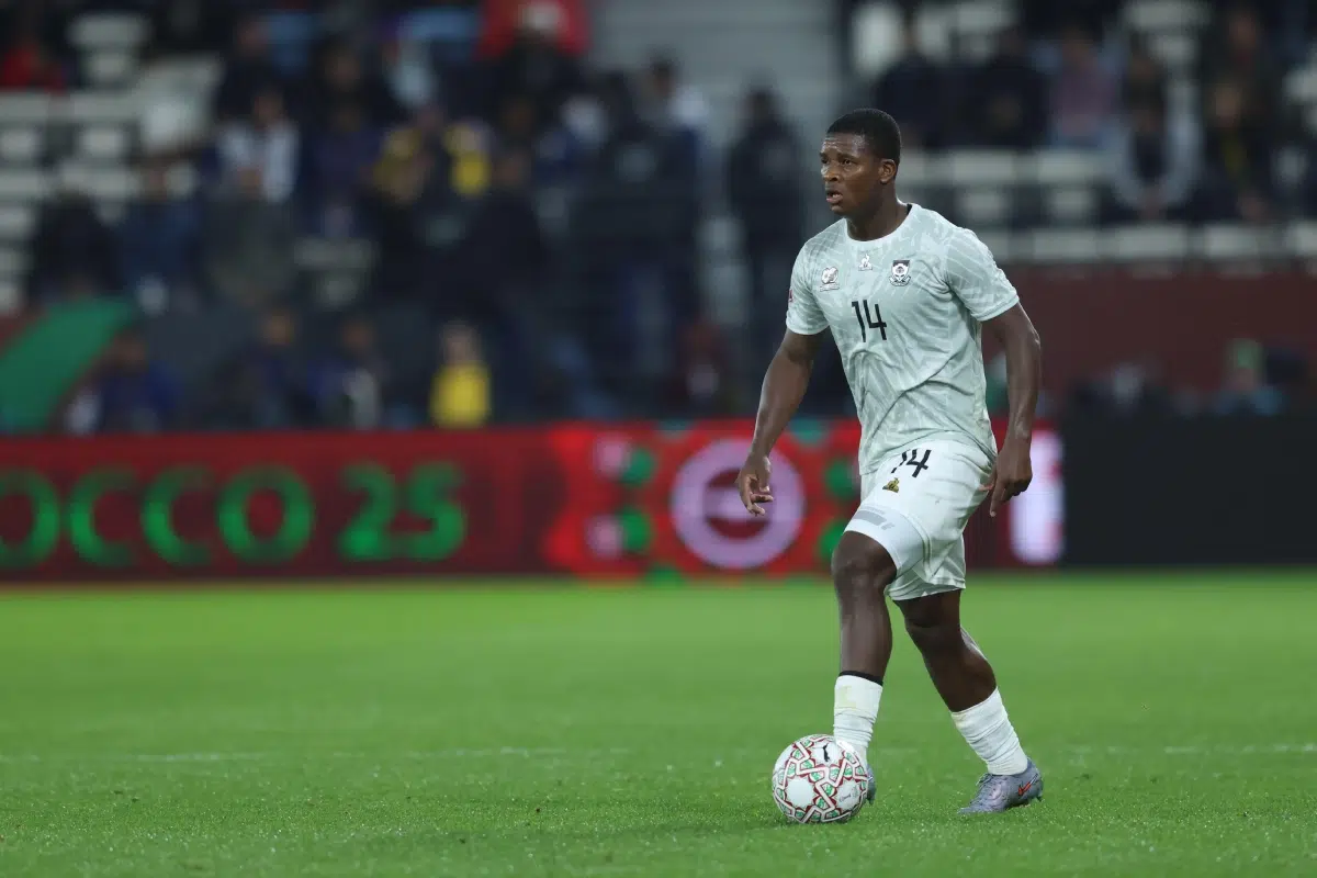 Mbekezeli Mbokazi of South Africa National football team during the Africa Cup of Nations Round of 16 match, 4 January 2026
