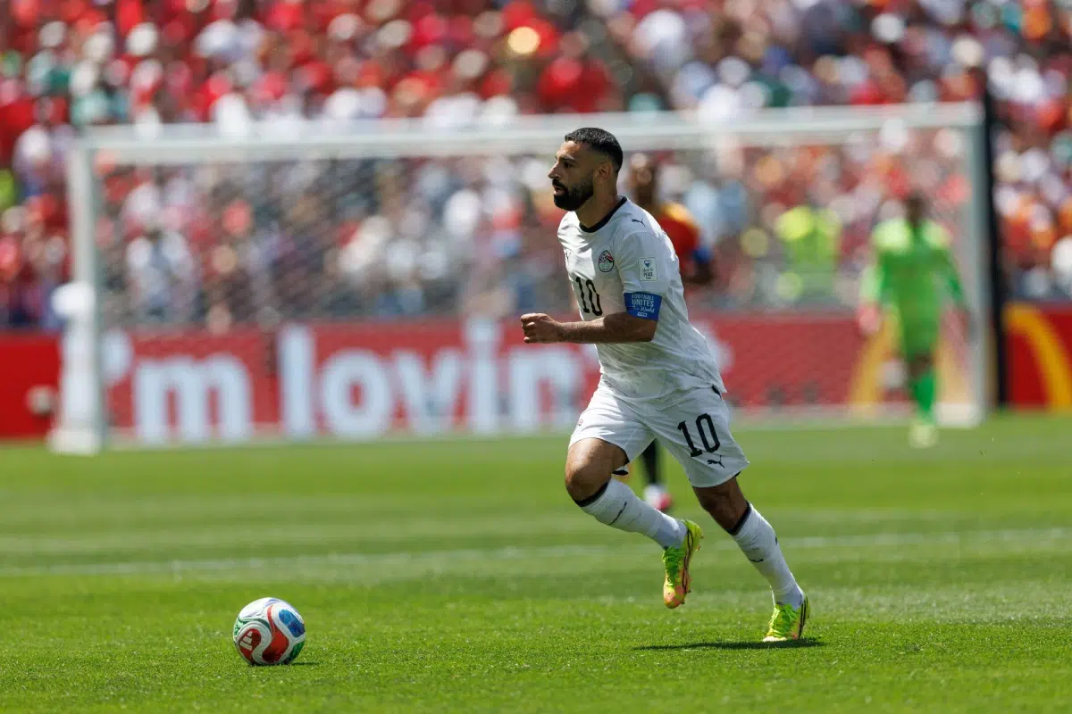Mohamed Salah, captain of Egypt, during the World Cup 2026 Group F match between Belgium and Egypt, 15 June 2026