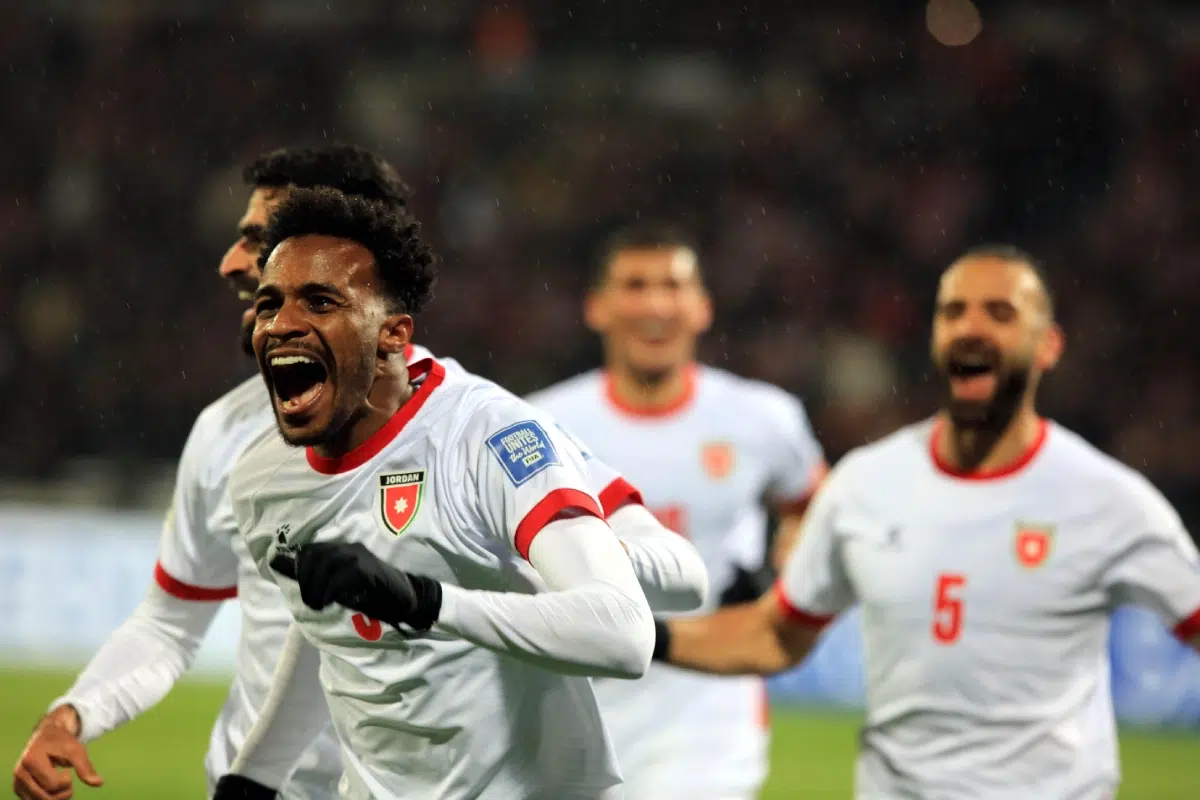Nasib of Jordan celebrates after scoring, 2025