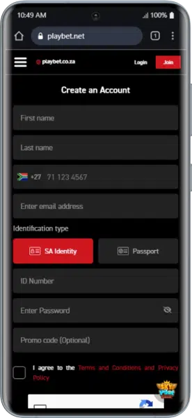 How to Register at PlayBet via Mobile