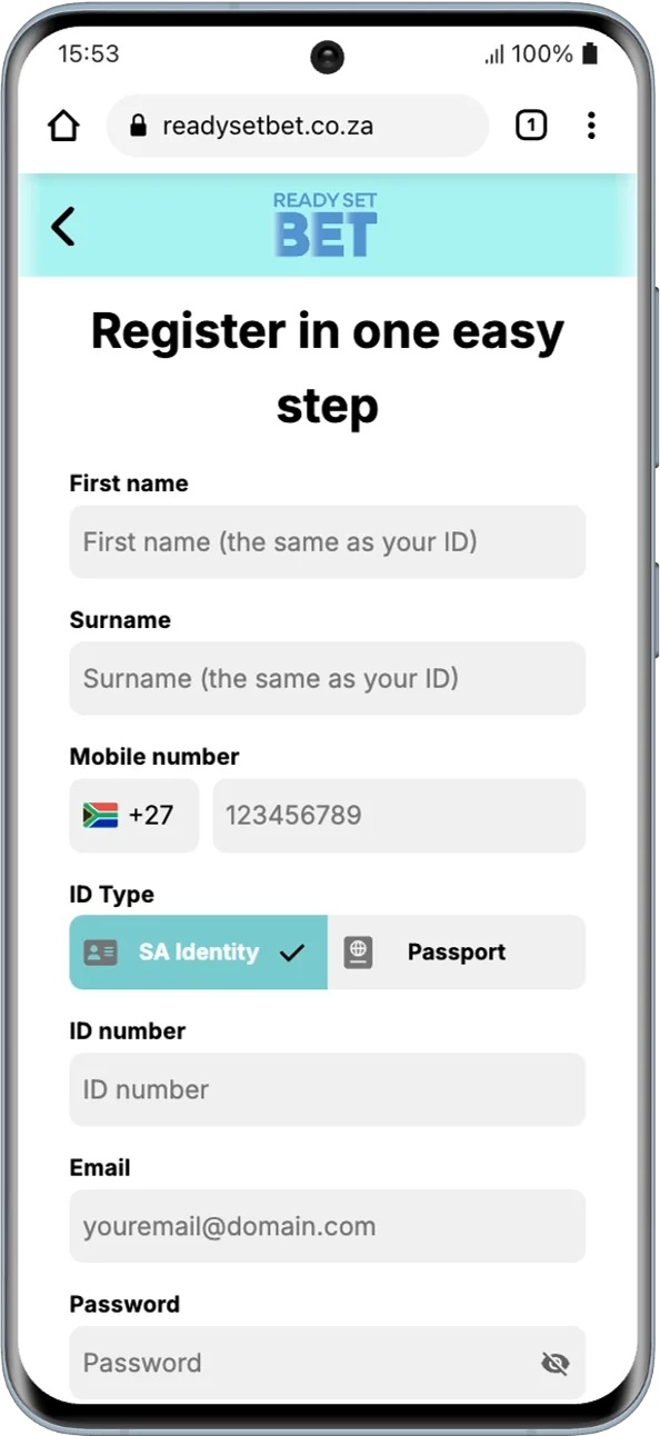 SoccerShop Join Button ReadySetBet Registration Part 1