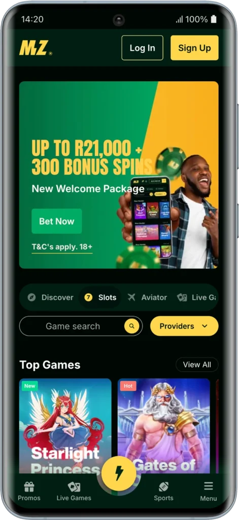 Mzansibet Casino Welcome Offer