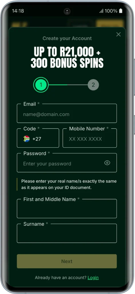 Mzansibet Sign Up