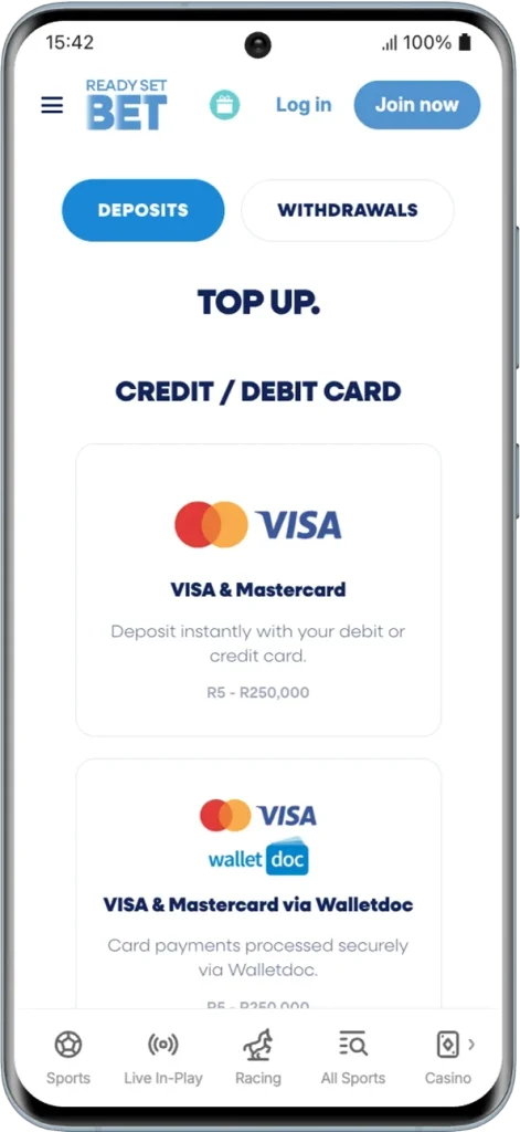 ReadySetBet Deposit