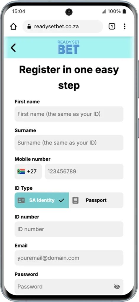 ReadySetBet Registration