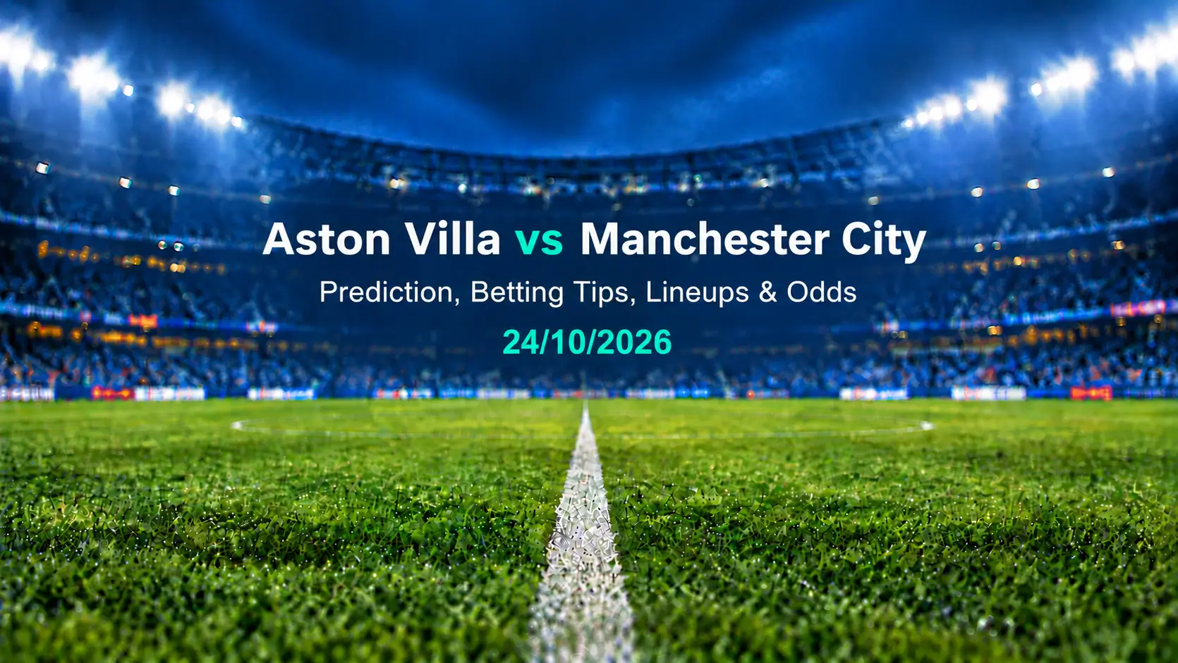 Aston Villa vs Manchester City Prediction, Betting Tips, Lineups & Odds | 24/10/2026